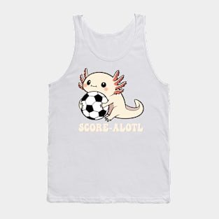 Kawaii Axolotl Soccer Cute Axolotl Lover Funny Soccer Tank Top